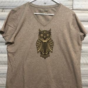 Life is Good Owl Tee